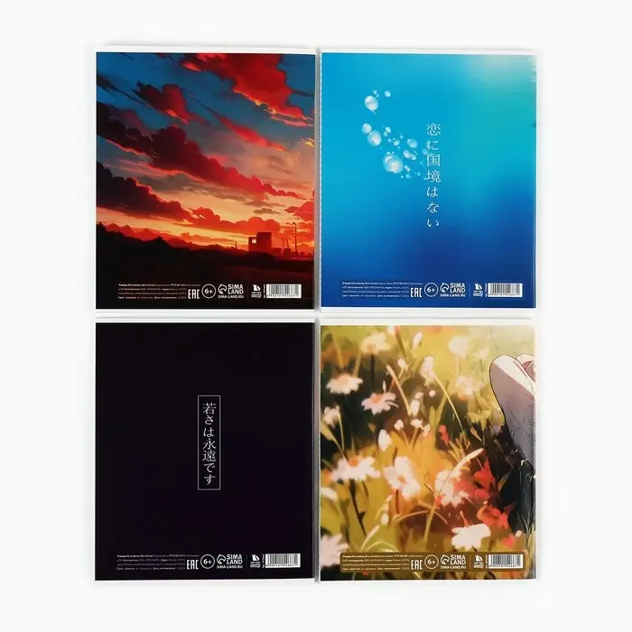 Тетрадь в клетку, 36 л., А5, на скрепке, блок №1 &laquo;Аниме&raquo; МИКС