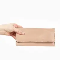 Кошелёк женский на магните, 19.5&times;2.5&times;9 см, лаковый, бежевый