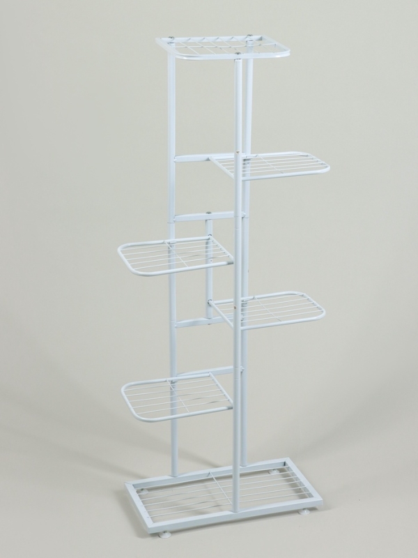 Подставка для цветов Greengo, 6 полок, 44 × 22 × 105 см, напольная, металл, белая Подставка для цветов Greengo, 6 полок, 44 × 22 × 105 см, напольная, металл, белая