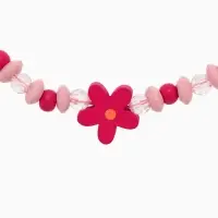 Набор детских украшений Выбражулька &laquo;Цветочки&raquo;, 2 предмета: бусы, браслет d=6 см розовый