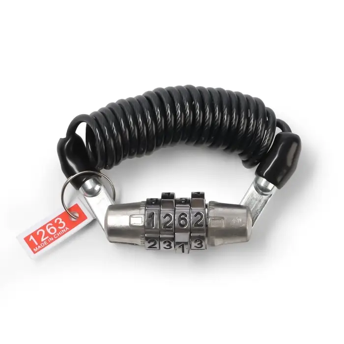 Замок навесной велосипедный LOCKLAND, пружинный, 3&times;1200 мм, кодовый замок