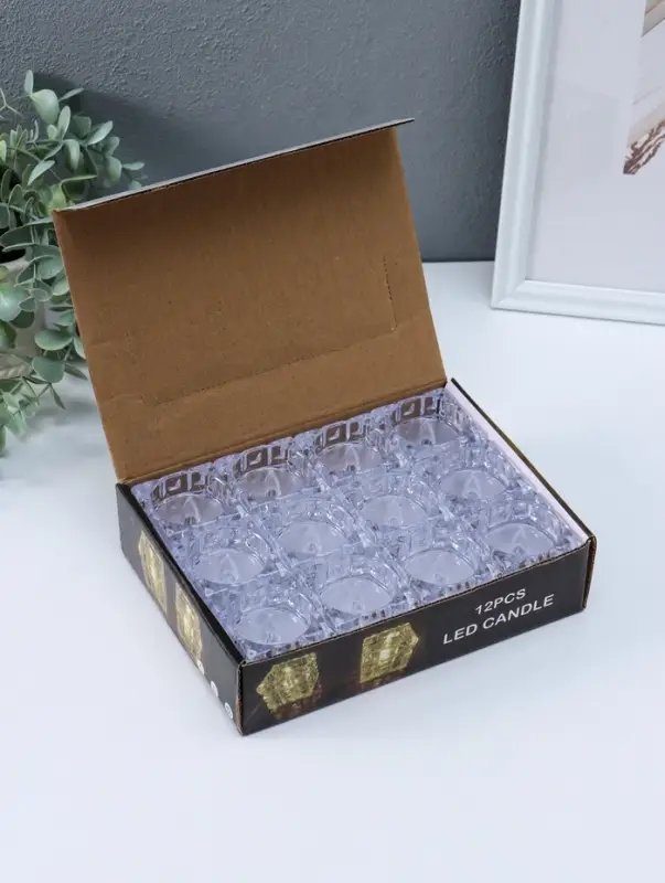 Светодиодная свеча LED "Свеча в кубе" 3хLR1130, прозрачный 4,7х4,7х4,7 см