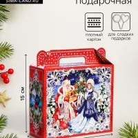 Подарочная новогодняя коробка &laquo;На Катке&raquo;, упаковка для сладких подарков, 17.3&times;6.5&times;15 см