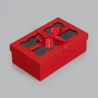 Набор подарочных коробок 3 в 1, прямоугольные с окном, 23&times;16&times;9.5 21&times;14&times;8.0 19&times;12&times;6.5 см
