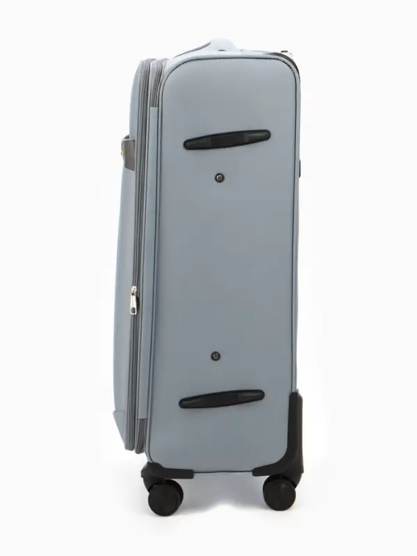 Чемодан на колёсах TEXTURA, кодовый замок, текстильный, с увеличением, 47&times;30&times;78 см, 28", серый