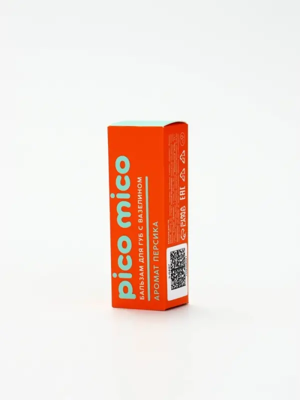 Бальзам для губ с вазелином, аромат: персик, 3.8 г, PICO MICO