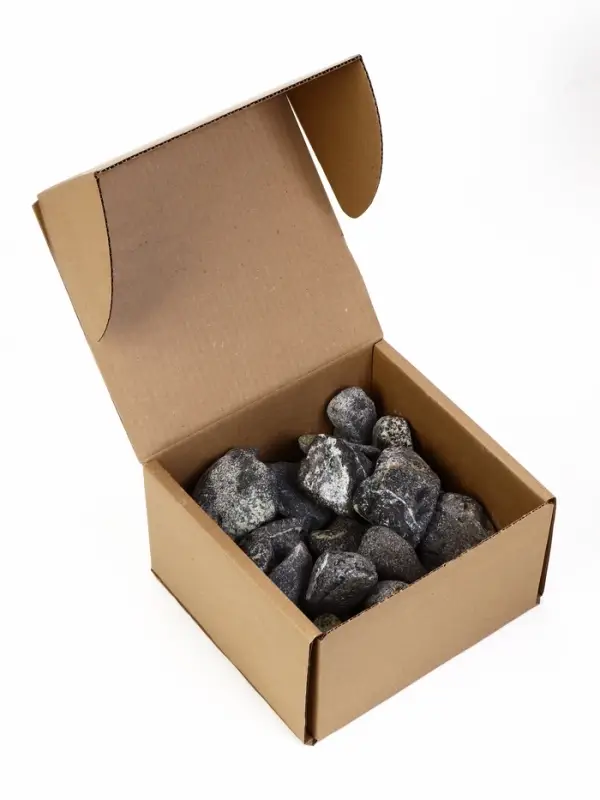 Камни для бани &laquo;Хромит&raquo;, 10 кг, обвалованные, фракция 7-15 см, в коробке