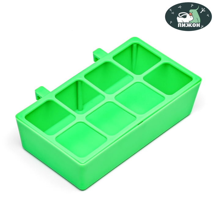 Кормушка для кормления с защитой на 8 ячеек 16,9 х 8,9 х 4,4 см, зелёная Кормушка для кормления с защитой на 8 ячеек 16,9 х 8,9 х 4,4 см, зелёная