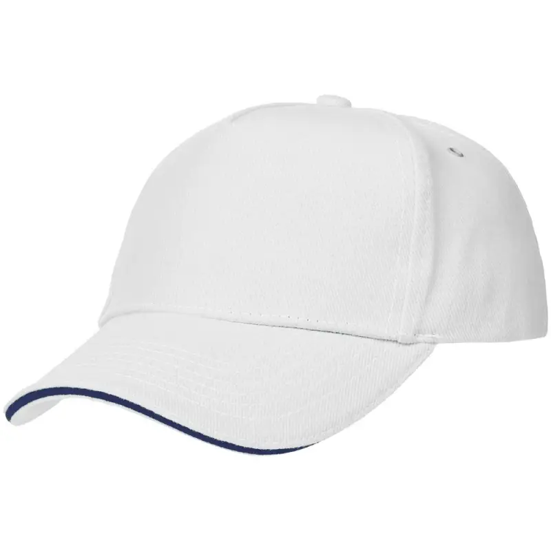 Бейсболка Classic, белая с темно-синим кантом Бейсболка Classic, белая с темно-синим кантом