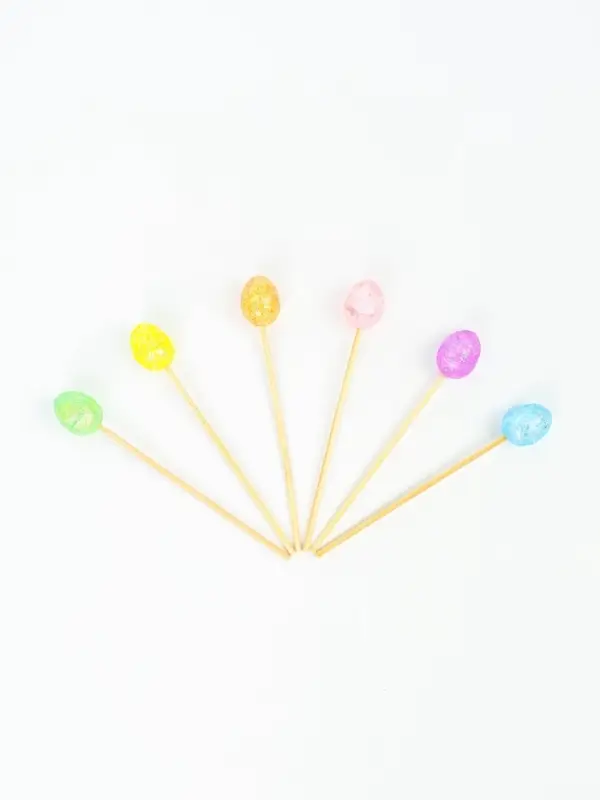 Шпажки "Пасха" блестки, набор 6 шт