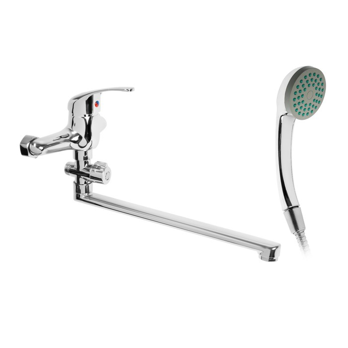 Смеситель для ванны ZEIN Z0252, картридж керамика 35 мм, с душевым набором, хром Смеситель для ванны ZEIN Z0252, картридж керамика 35 мм, с душевым набором, хром