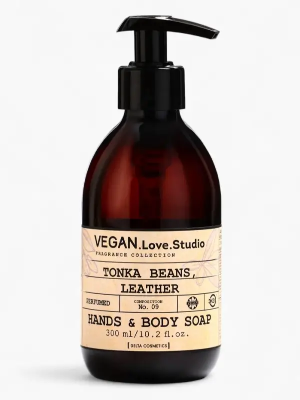 Набор женский VEGAN.Love.Studio   Набор женский VEGAN.Love.Studio  "Tonka Beans, Leather": гель для душа 300 мл + мыло для рук 300 мл