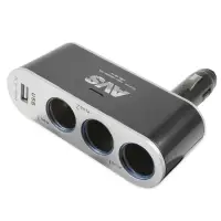 Разветвитель прикуривателя AVS 12/24 (на 3 выхода+USB) CS312U