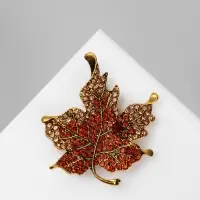 Брошь «Лист» кленовый, цвет коричневый в чернёном золоте Брошь «Лист» кленовый, цвет коричневый в чернёном золоте