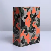 Коробка подарочная складная, упаковка, «Милитари», 16 х 23 х 7.5 см