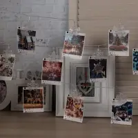 Гирлянда &laquo;Нить&raquo; 4.5 м с насадками &laquo;Прищепки-снежинки&raquo;, IP20, прозрачная нить, 20 LED, свечение синее, 220 В