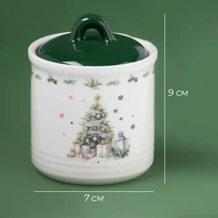 Сахарница новогодняя Доляна «Приближение чуда», 150 мл, керамика, цвет белый Сахарница новогодняя Доляна «Приближение чуда», 150 мл, керамика, цвет белый