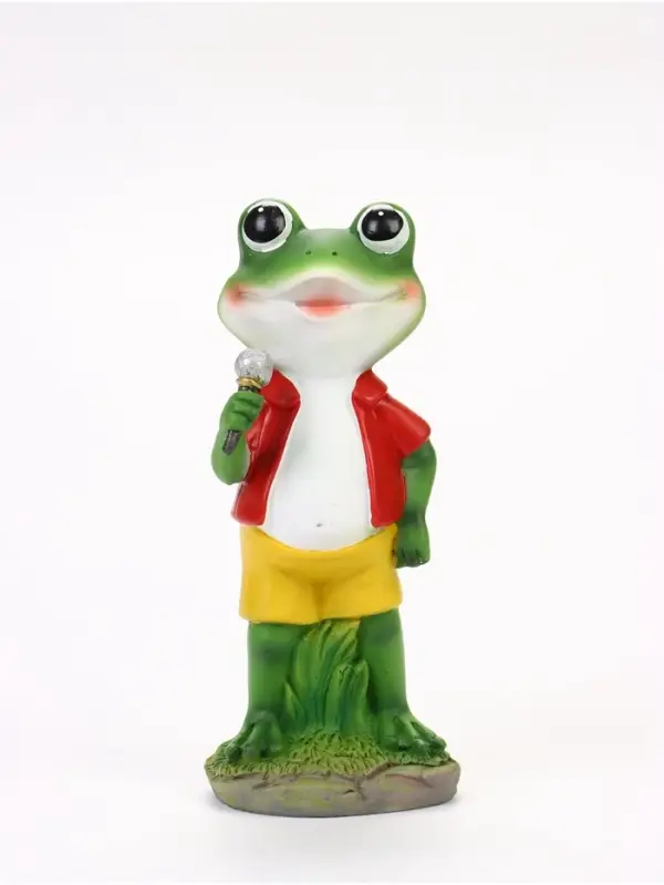 Садовая фигура из полистоуна &laquo;Лягушонок с микрофоном&raquo;, 8.5&times;11&times;25 см, Greengo