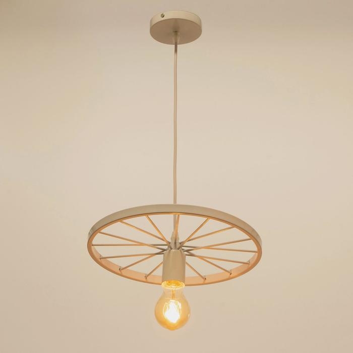 Светильник "Колесо" 1хE27 40Вт белый 30х30х10-110 см