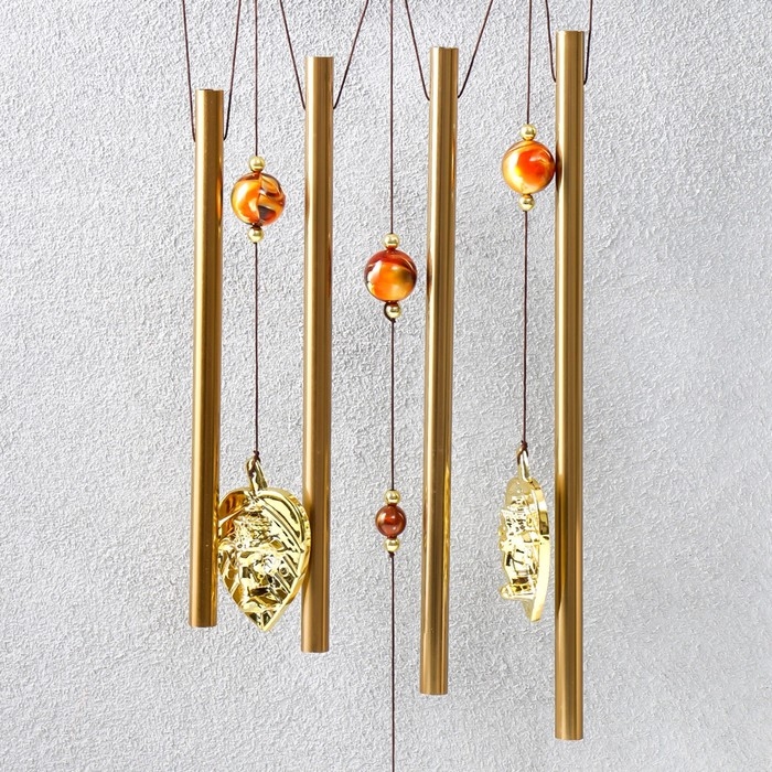 Музыка ветра+ловец снов Музыка ветра+ловец снов "Ганеша в круге" 4 трубки 52 см