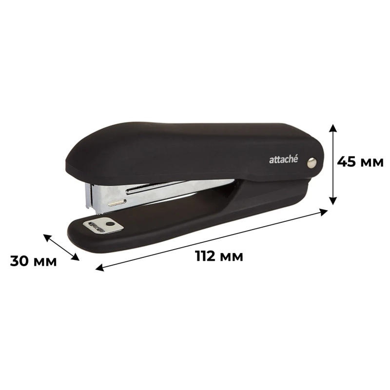 Степлер Attache Comfort&nbsp; до 12 лист., soft touch покрыт,черн,№10 антистеп