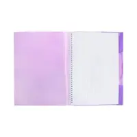 Тетрадь-папка А4, 80 листов в клетку Hatber FolderBook, пластиковая обложка, на закрытом гребне, с клапаном на резинке, фиолетовая