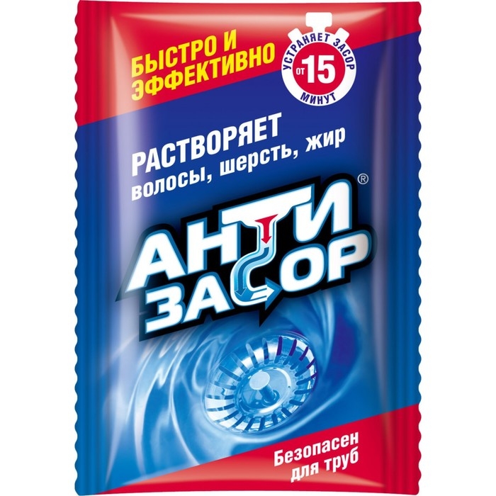 Средство гранулированное для удаления засора в трубах  Средство гранулированное для удаления засора в трубах "Антизасор", 70 г