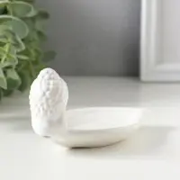 Подставка для благовоний керамика "Голова Будды" белая 12х6,5х6 см