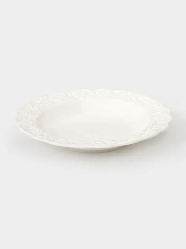 Тарелка глубокая Garden rose, d=24 см, 630 мл, фарфор, белая