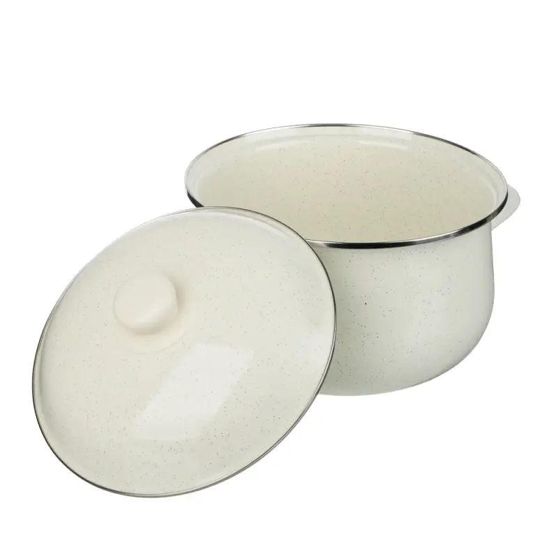 Кастрюля эмалированная VETTA Айвори, 22см, 3,6л, индукция