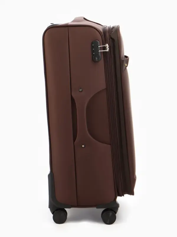 Чемодан на колёсах TEXTURA, кодовый замок, текстильный, с увеличением, 47&times;30&times;78 см, 28", коричневый