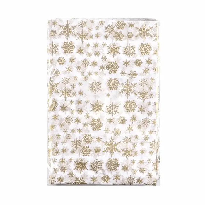 Бумага упаковочная тишью, новогодняя упаковка "Снежинки",50 х 66 см.