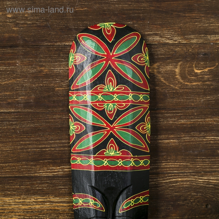 Маска настенная дерево Маска настенная дерево "Абориген с ярким узором" 3х12х50 см