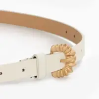 Ремень женский тонкий, 110&times;1.8 см, пряжка металл, белый