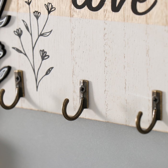 Крючки декоративные дерево Крючки декоративные дерево "Love. Цветение" 20х14 см