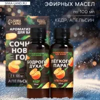 Новогодний набор ароматизаторов &laquo;Сочного Нового Года&raquo;, в подарочной коробке, апельсин, кедр, 2 шт. по 100 мл