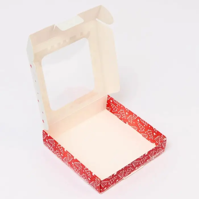 Подарочная коробка сборная с окном «Прекрасного настроения», 13×13×3 см Подарочная коробка сборная с окном «Прекрасного настроения», 13×13×3 см