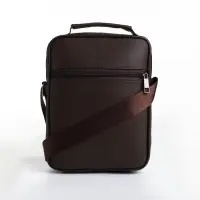 Сумка кросс-боди мужская на молнии, с ручкой, 3 наружных кармана, 18&times;5.5&times;22 см, коричневая