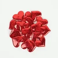 Сердечки декоративные, набор 20 шт., размер 1 шт.: 3.5&times;2.5 см, красные