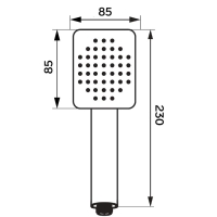 Душевая лейка ZEIN Z407, 1 режим, 85x85 мм, пластик, цвет хром