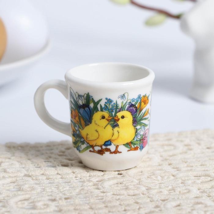 Кружечка для святой воды «Цыплята в цветах» на пасху, 5,5 х 4 х 3 см Кружечка для святой воды «Цыплята в цветах» на пасху, 5,5 х 4 х 3 см