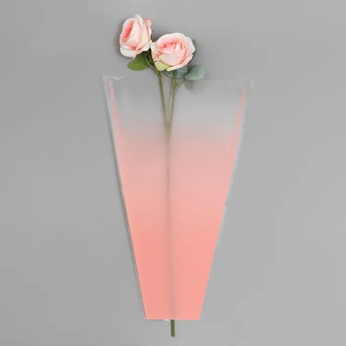 Пакет конус для цветов, «Переход», 29+10×45 см, пудровый Пакет конус для цветов, «Переход», 29+10×45 см, пудровый