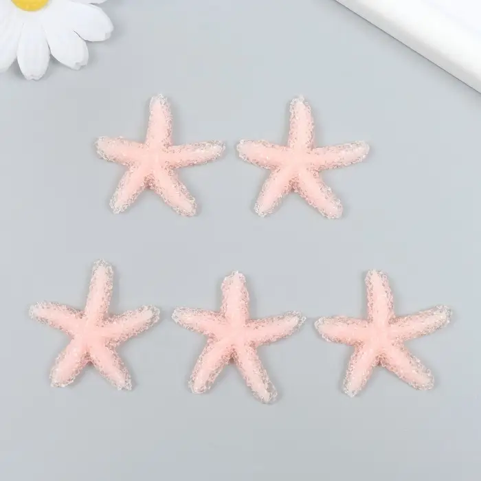 Декор для творчества пластик "Оранжевая морская звезда" сахарная 3,8х0,5х3,8 см