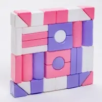 Кубики детские, пластиковые, цветные, 36 штук, 6&times;6 см, цвет розовый