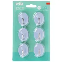 Крючки самоклеящиеся тм VETTA, сталь Q195, полипропилен, 5 цветов, WF-104, 6шт