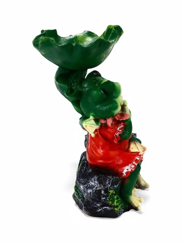 Садовая фигура - поилка из полистоуна &laquo;Лягушки на камне&raquo;, 20&times;17&times;29 см