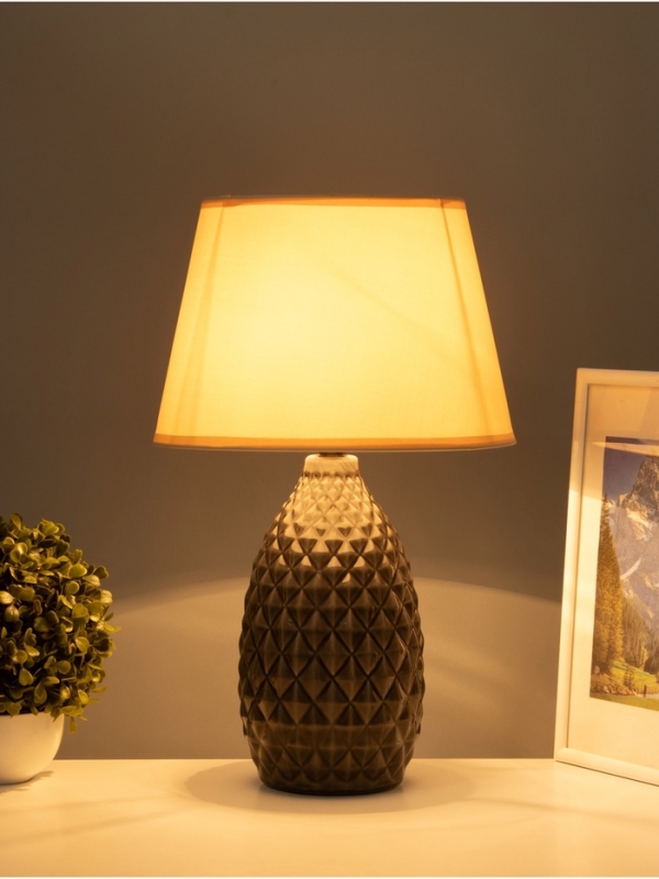 Настольная лампа Настольная лампа "Марианна" 1х15Вт Е14 серый 28х28х45 см