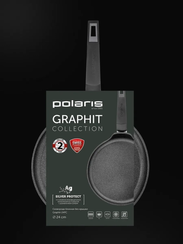 Сковорода блинная Graphit 24 см с антипригарным покрытие Сковорода блинная Graphit 24 см с антипригарным покрытие