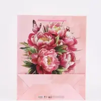 Пакет подарочный &laquo;Поздравляем&raquo;,цветы , 40 &times; 15 &times; 49 см