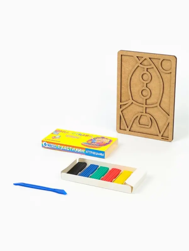 Картина пластилином &laquo;Ракета&raquo;, 21&times;15 см, набор для творчества